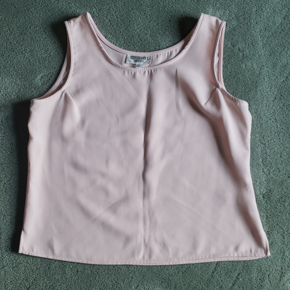 Studio I Petite Sz 14P blush pink tank top - Picture 1 of 7